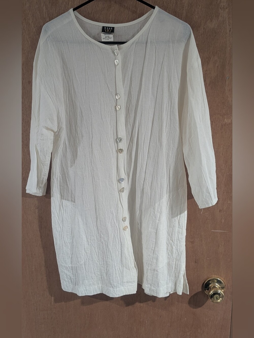 Cream Longline Lightweight Trench Shirt